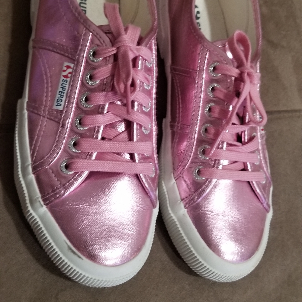 Superga pink metallic sneakers